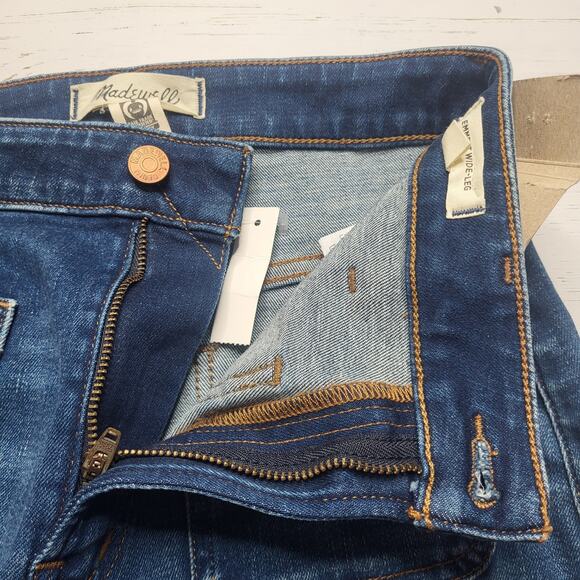 Madewell Curvy Emmett Wide Leg Trouser Jeans Patch Pockets Medium Wash 26 - Picture 7 of 12